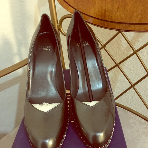 NIB Stuart W. Gray/Silver Patent pumps size 11.1/2 - Picture 2 of 5